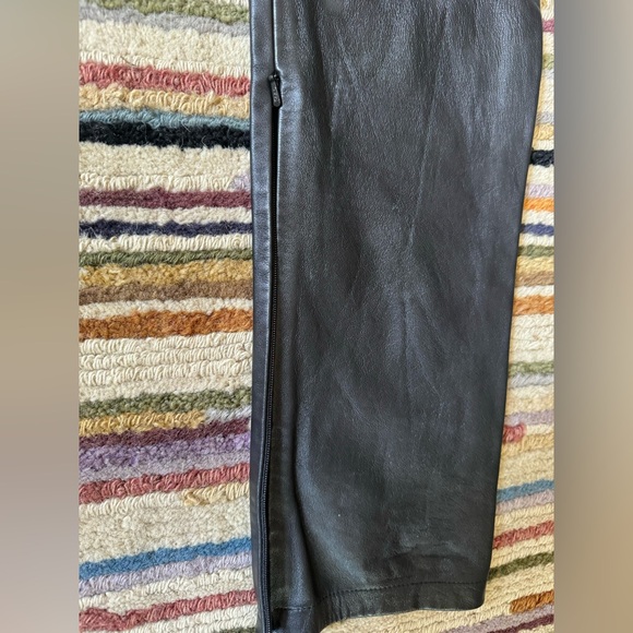 KOOKAI Black Lamb Leather Skinny Mid Rise Pants, Elegant, Size 38/10/30" Waist - Picture 5 of 8